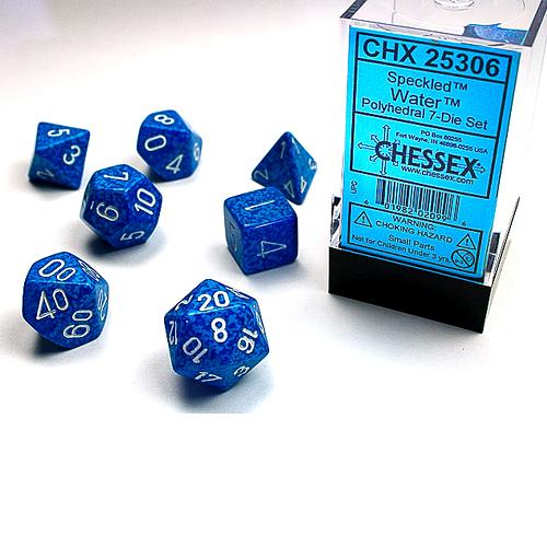 DICE CHESSEX - ROLE PLAYING DICE SET - SPECKLED WATER (7 DICE)