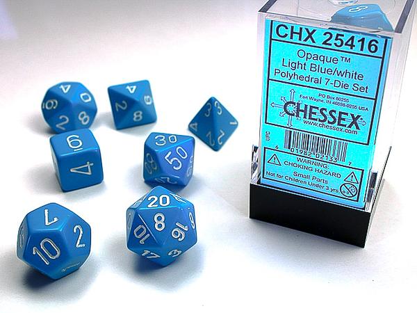 DICE CHESSEX - ROLE PLAYING DICE SET - LIGHT BLUE (7 DICE)