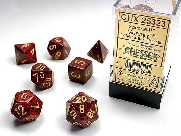 DICE CHESSEX - ROLE PLAYING DICE SET - SPECKLED MERCURY (7 DICE)