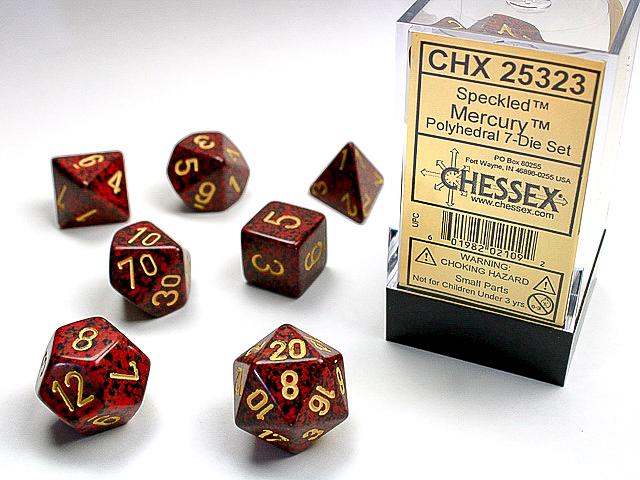 DICE CHESSEX - ROLE PLAYING DICE SET - SPECKLED MERCURY (7 DICE)