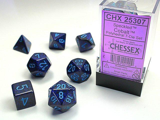 DICE CHESSEX - ROLE PLAYING DICE SET - SPECKLED COBALT (7 DICE)