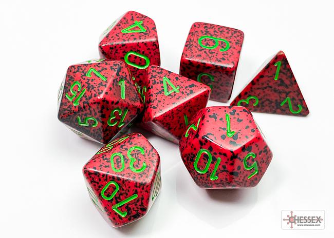 DICE CHESSEX - Speckled Strawberry Polyhedral (7 DICE)