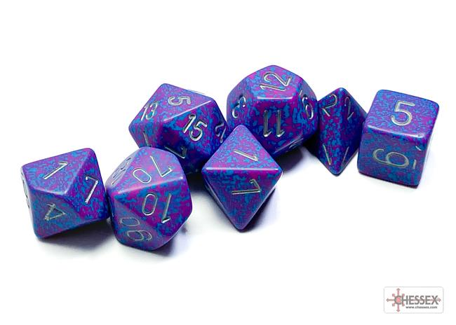 DICE CHESSEX - Speckled Silver Tetra Polyhedral (7 DICE)