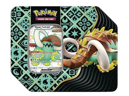 POKEMON - PKM - PALDEAN FATES TIN WITH 5-BOOSTERS - Great Tusk ex