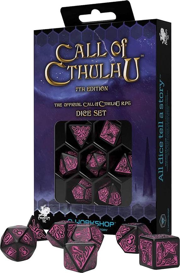 CALL OF CTHULHU – BLACK & MAGENTA DICE SET