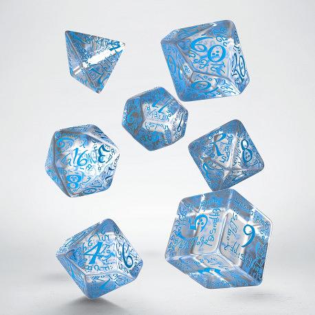 Elvish Translucent & blue Dice Set