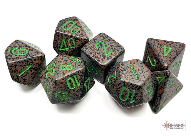 DICE CHESSEX - ROLE PLAYING DICE SET - Speckled Earth (7 Dice)